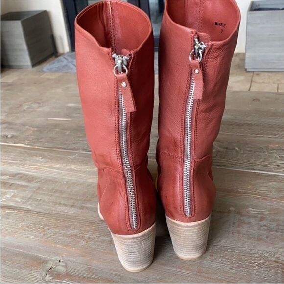 New Silent D Mikette Leather Slouchy Calf Boots Wine US 6.5 - Picture 5 of 10